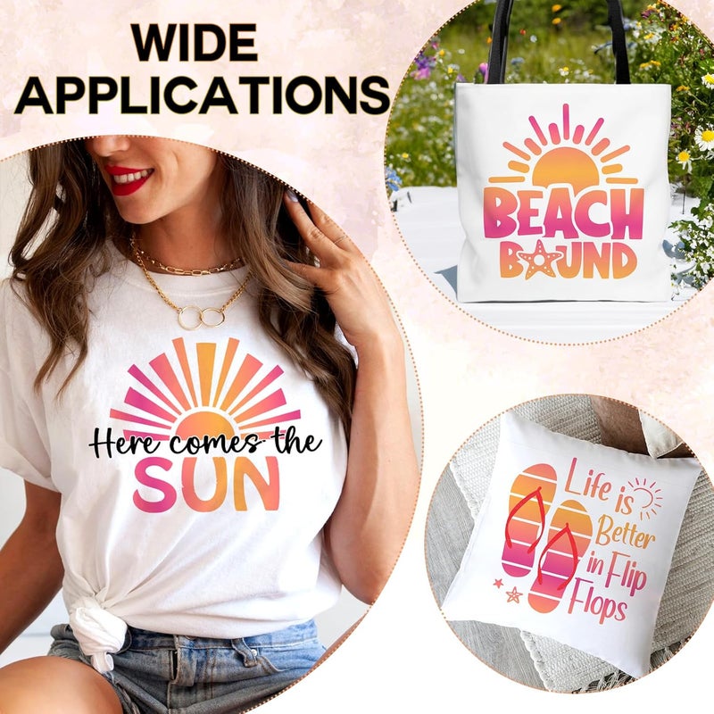 Tintnut Gradient HTV Vinyl - 6sheets 12 x 10 Inches Red Blue Ombre HTV Iron on Vinyl Gradient Heat Transfer Vinyl for T-Shirts DIY Rainbow Patterned HTV Vinyl Compatible with Sillhoutte Cameo/Cricut - Image 5